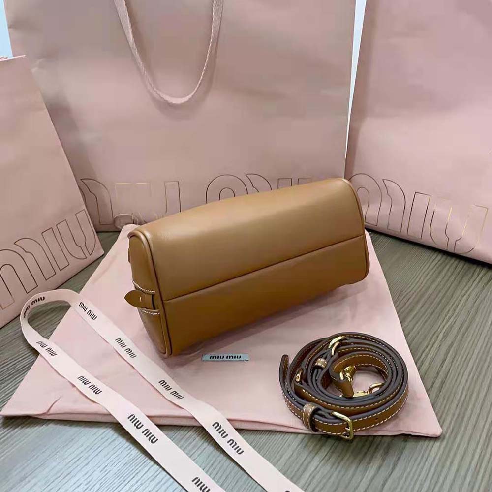 Miu Miu Women Medium Leather Top-handle Bag-Brown - image 8