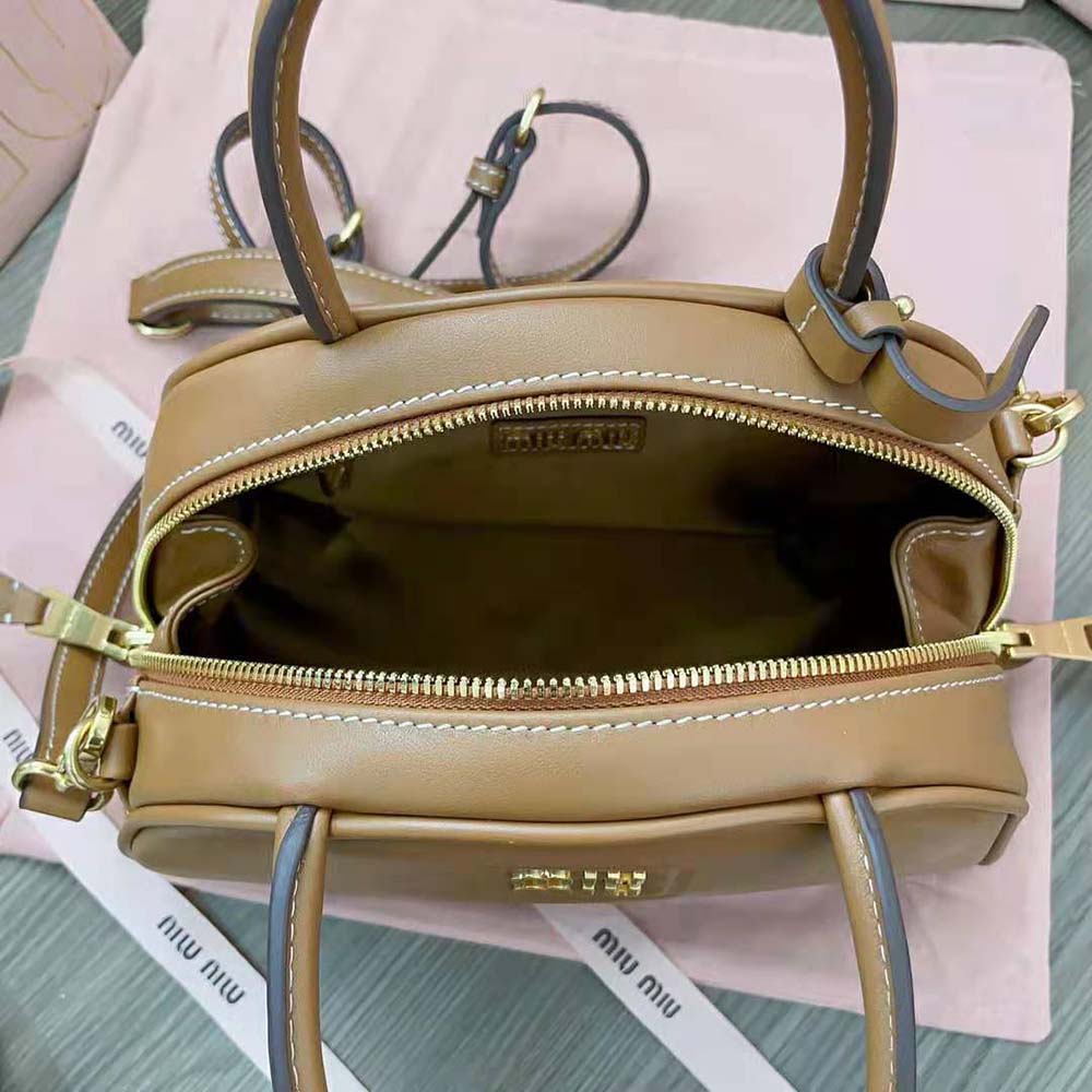 Miu Miu Women Medium Leather Top-handle Bag-Brown - image 9