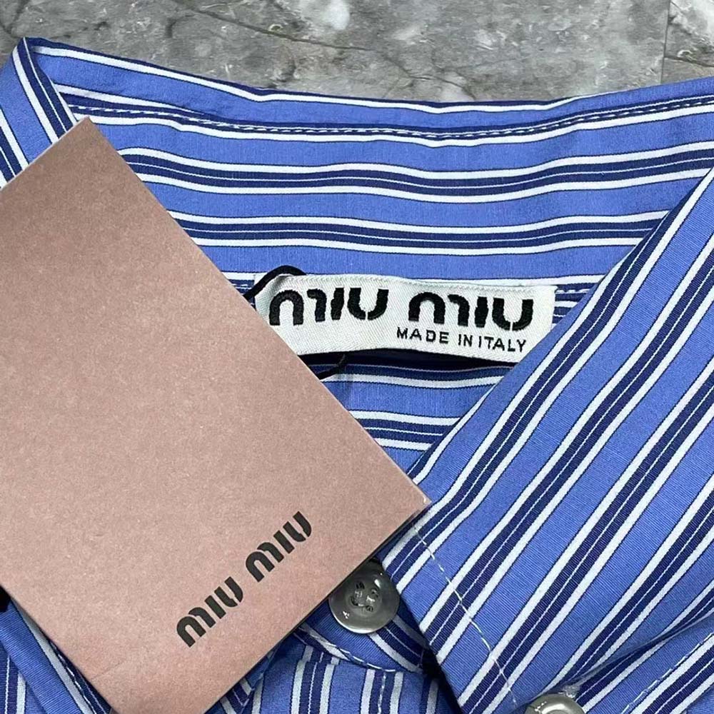 Miu Miu Women Poplin Shirt with Embroidered Logo - image 9