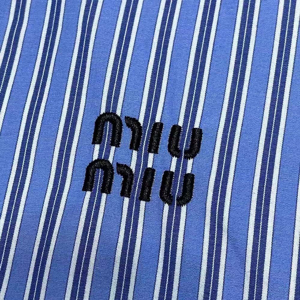Miu Miu Women Poplin Shirt with Embroidered Logo - image 8