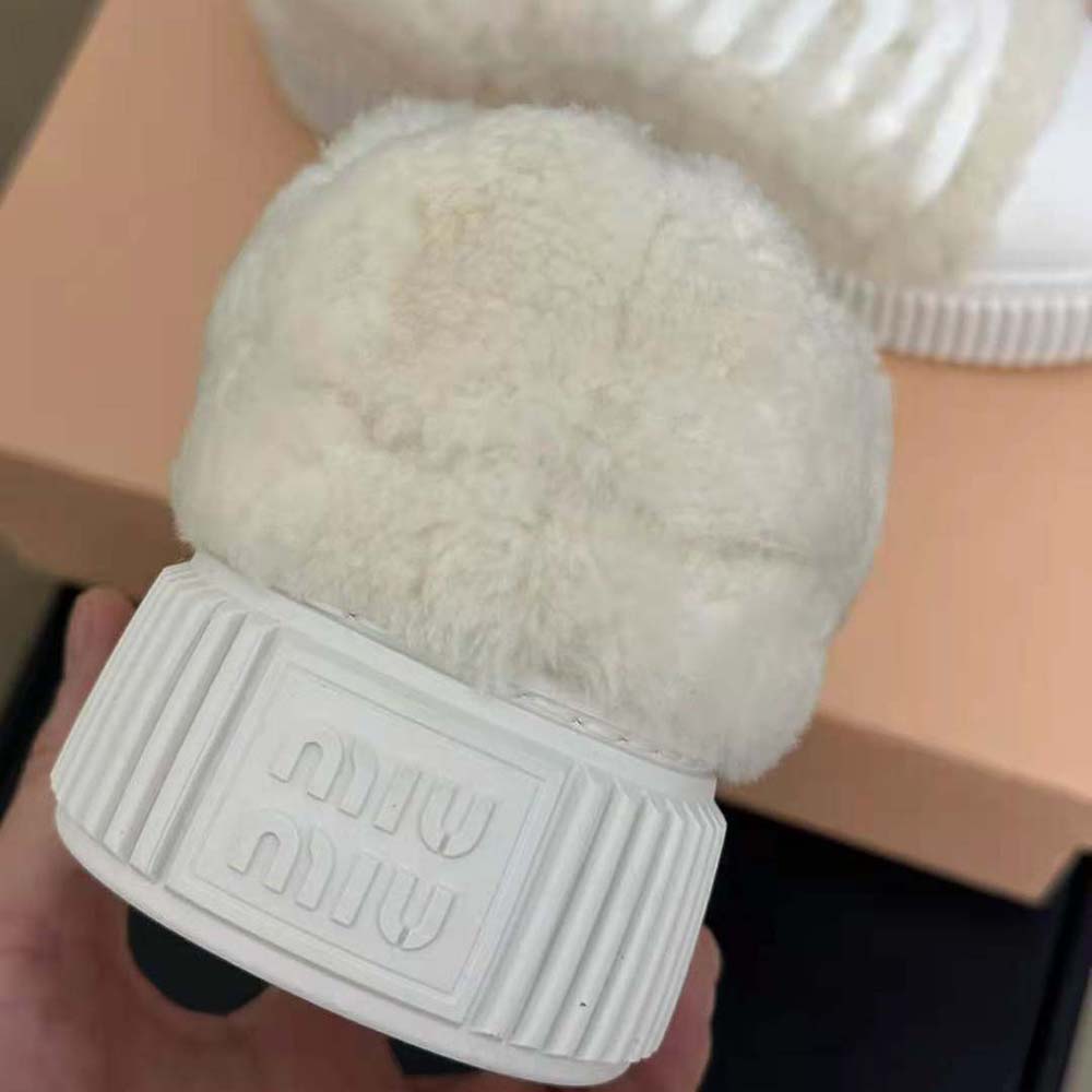 Miu Miu Women Shearling Sneakers with EVA Sole with Logo - image 9
