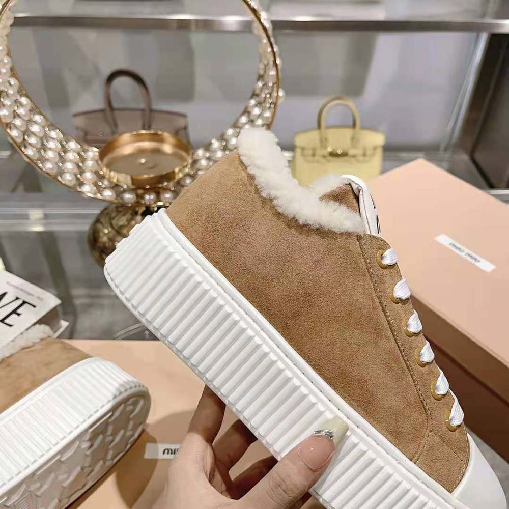 Miu Miu Women Suede Sneakers EVA Sole with Logo - image 8