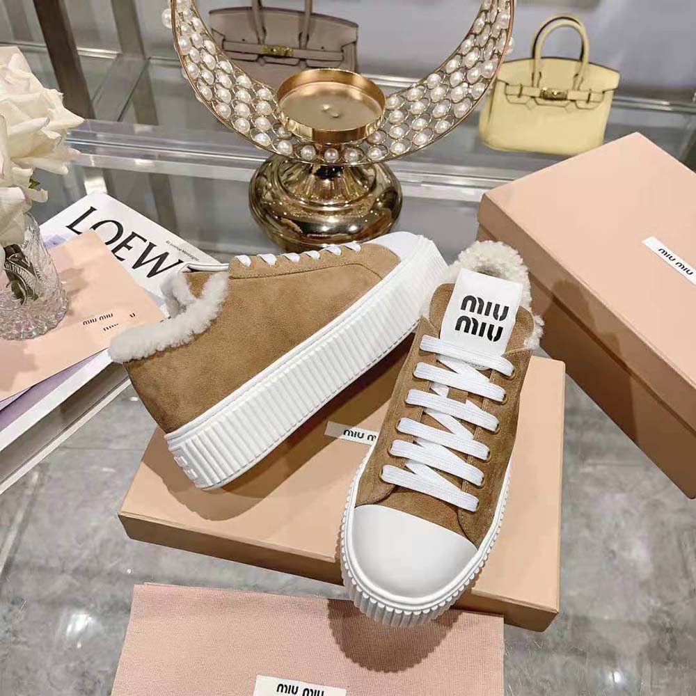 Miu Miu Women Suede Sneakers EVA Sole with Logo - image 5