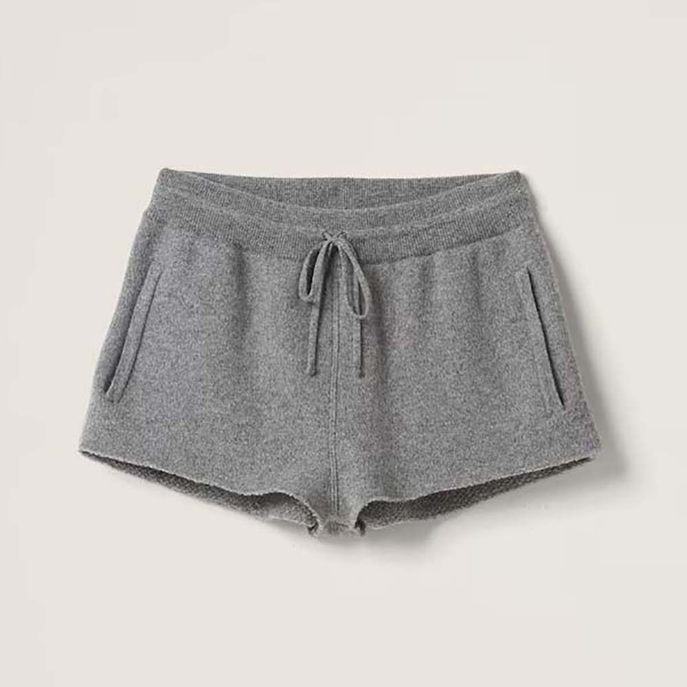 Front view of Miu Miu Women Wool and Cashmere Shorts in silver