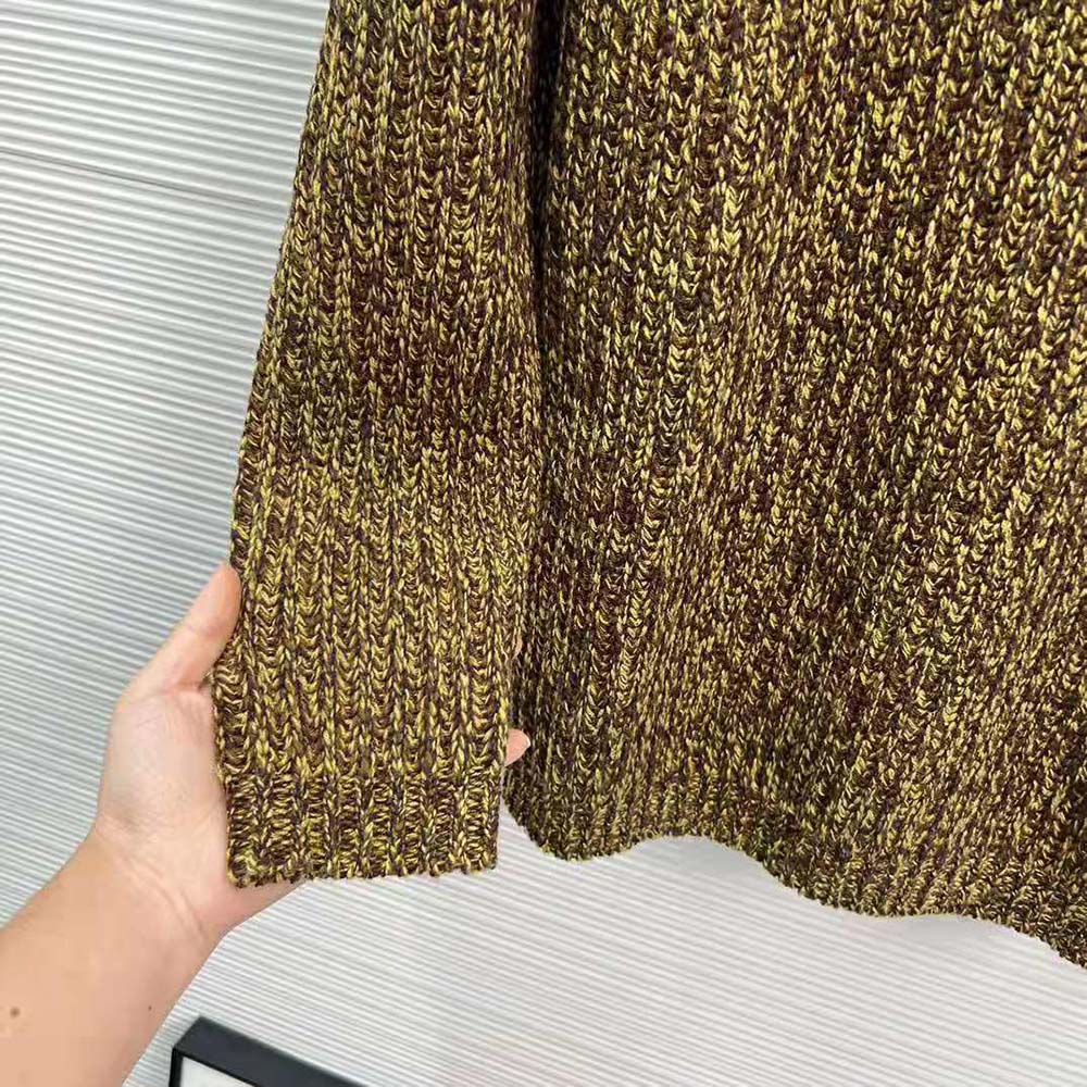 Miu Miu Women Wool and Cashmere Sweater with Knit Logo Patch-Green - image 9