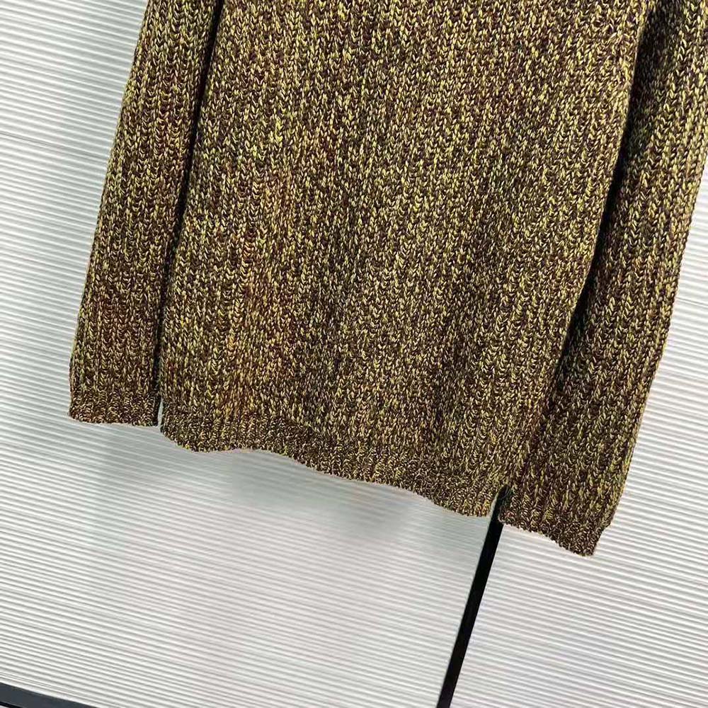 Miu Miu Women Wool and Cashmere Sweater with Knit Logo Patch-Green - image 8