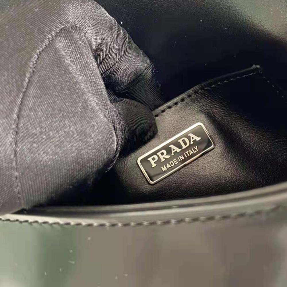 Prada Men Brushed Leather Mini-bag with Shoulder Strap-Black - image 10