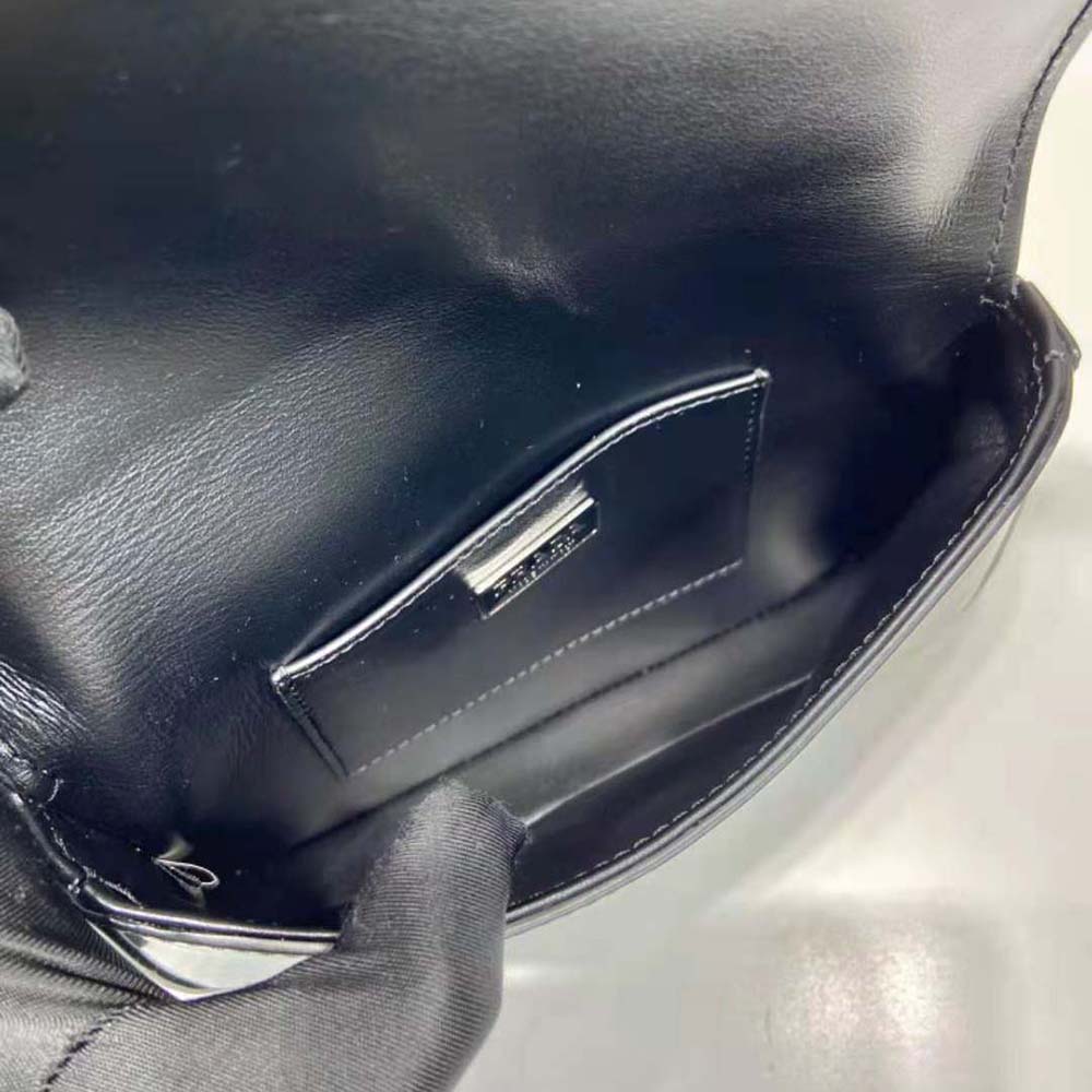 Prada Men Brushed Leather Mini-bag with Shoulder Strap-Black - image 8