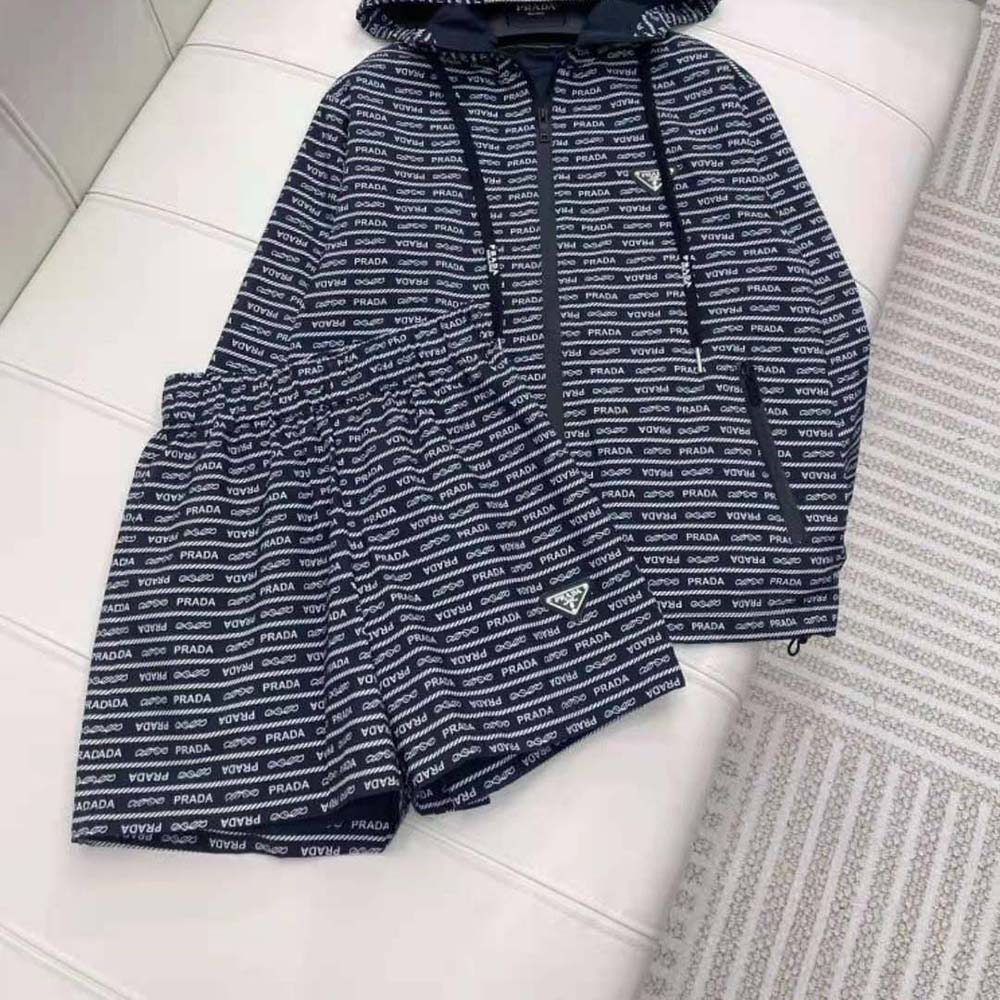 Prada Women Nylon Shorts-Blue/White - image 4