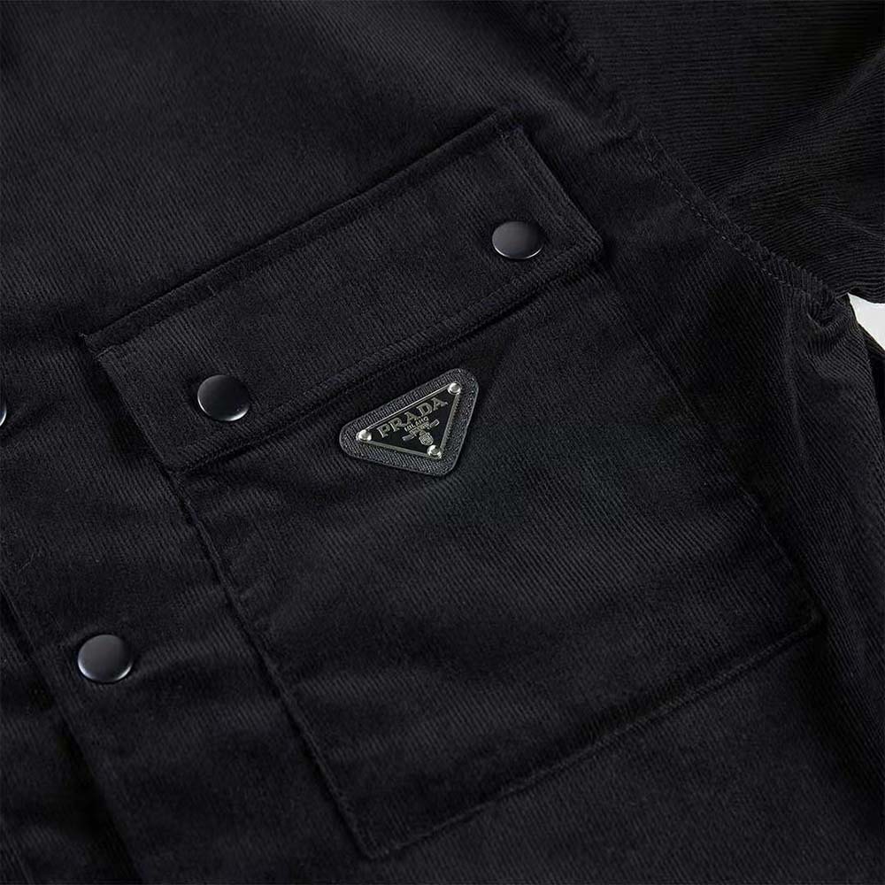 Prada Men Pinwale Corduroy Shirt-Black - image 6