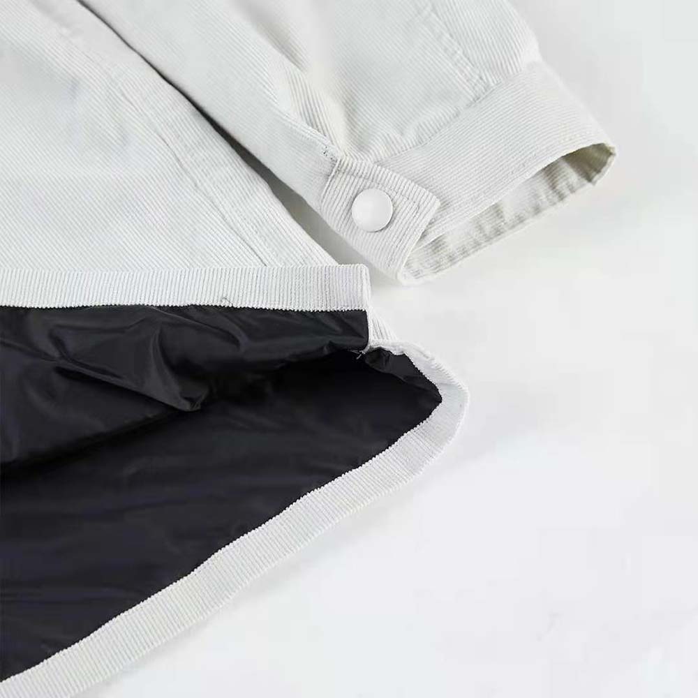 Prada Men Pinwale Corduroy Shirt-White - image 10