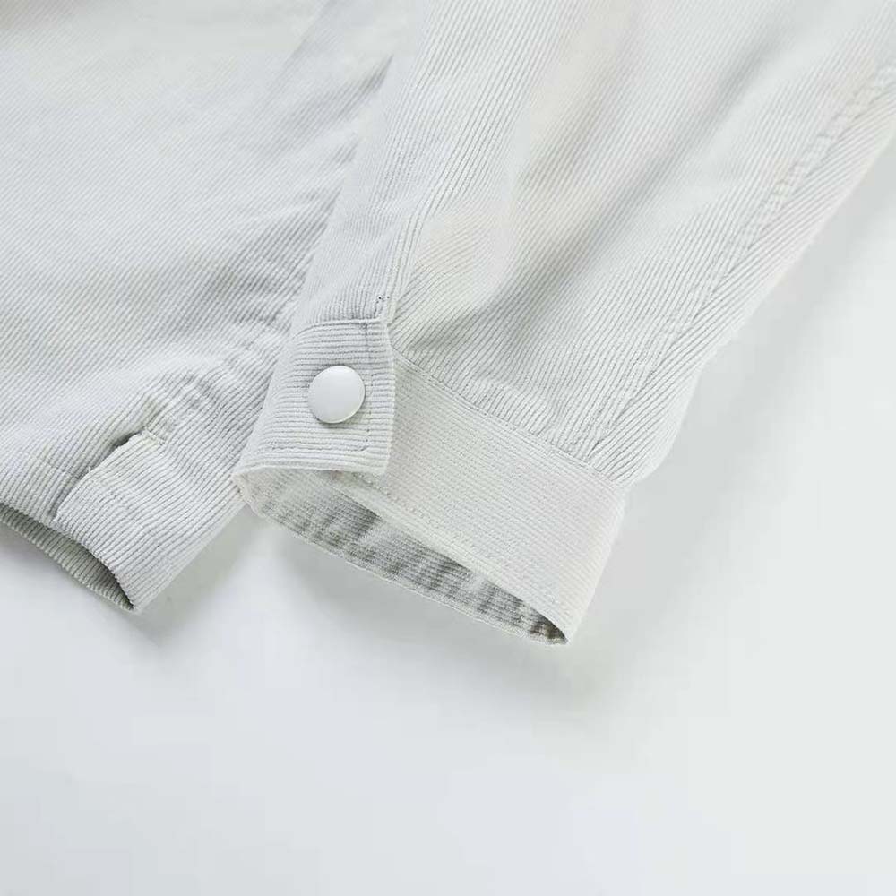 Prada Men Pinwale Corduroy Shirt-White - image 7