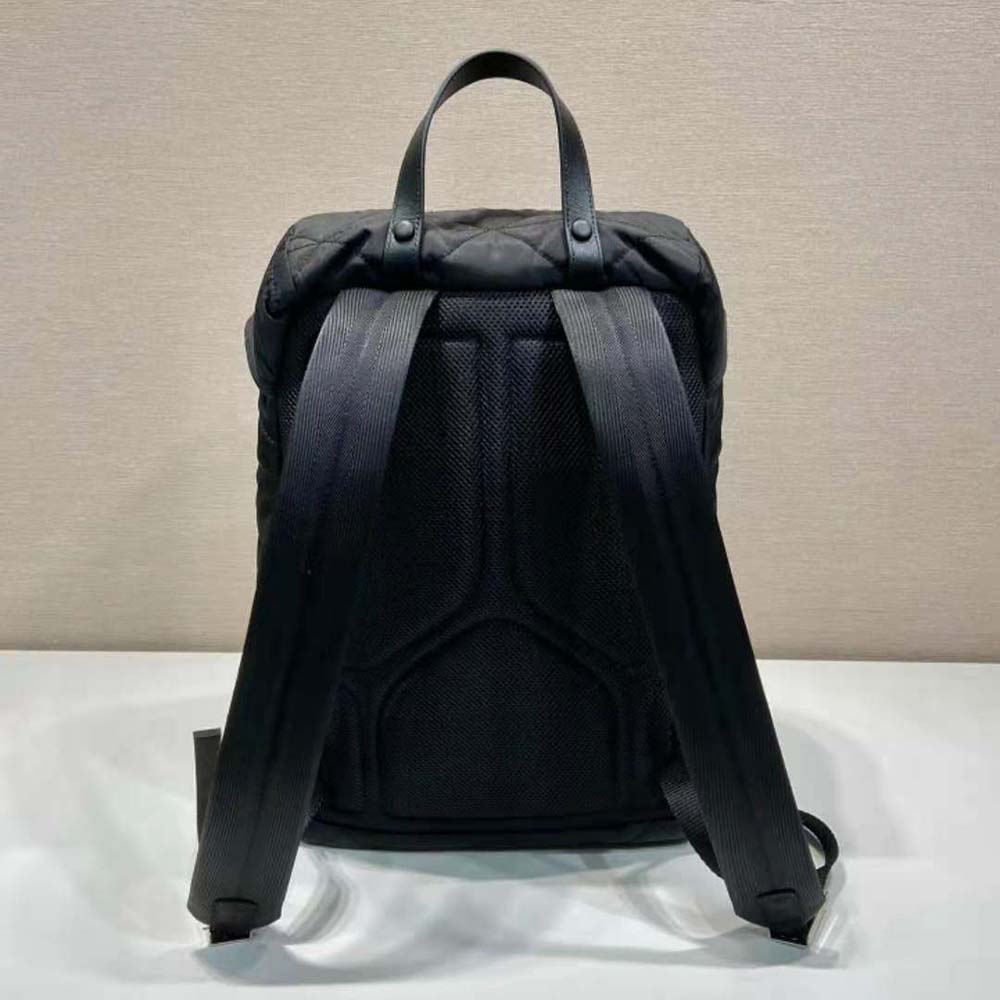 Prada Men Re-Nylon Backpack with Topstitching-Black - image 5