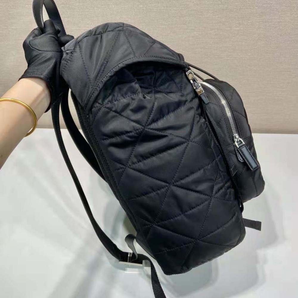 Prada Men Re-Nylon Backpack with Topstitching-Black - image 7