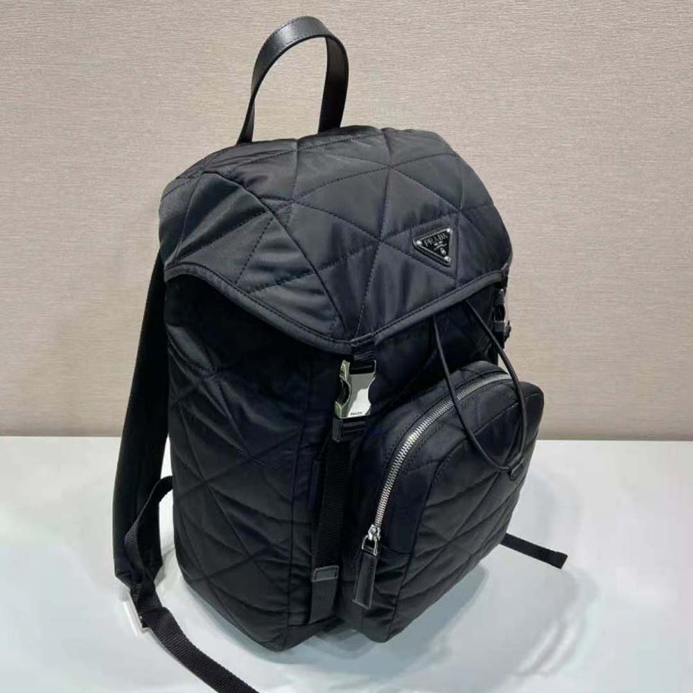 Prada Men Re-Nylon Backpack with Topstitching-Black - image 6
