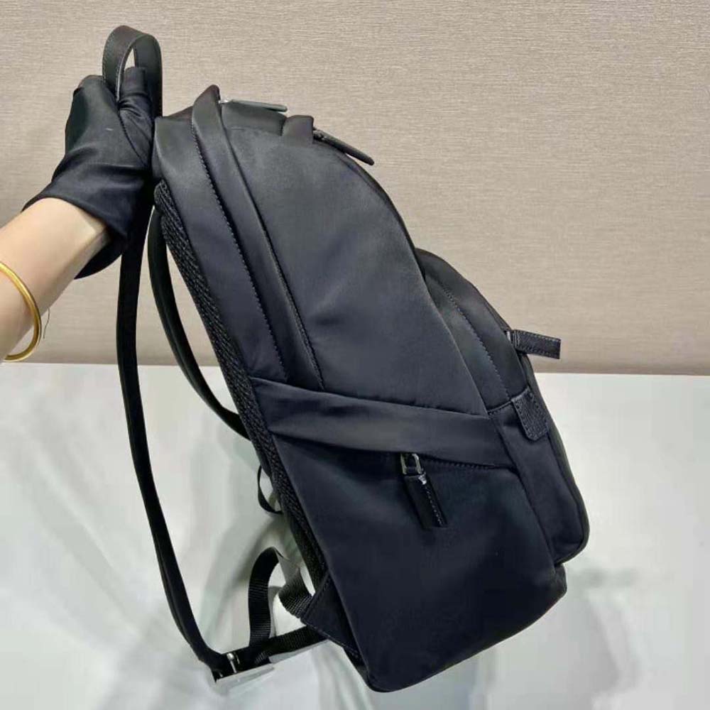 Prada Men Re-Nylon and Saffiano Leather Backpack-Black - image 4
