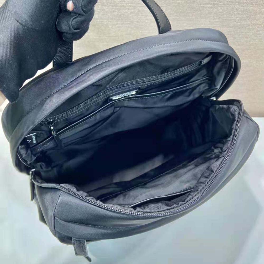 Prada Men Re-Nylon and Saffiano Leather Backpack-Black - image 7