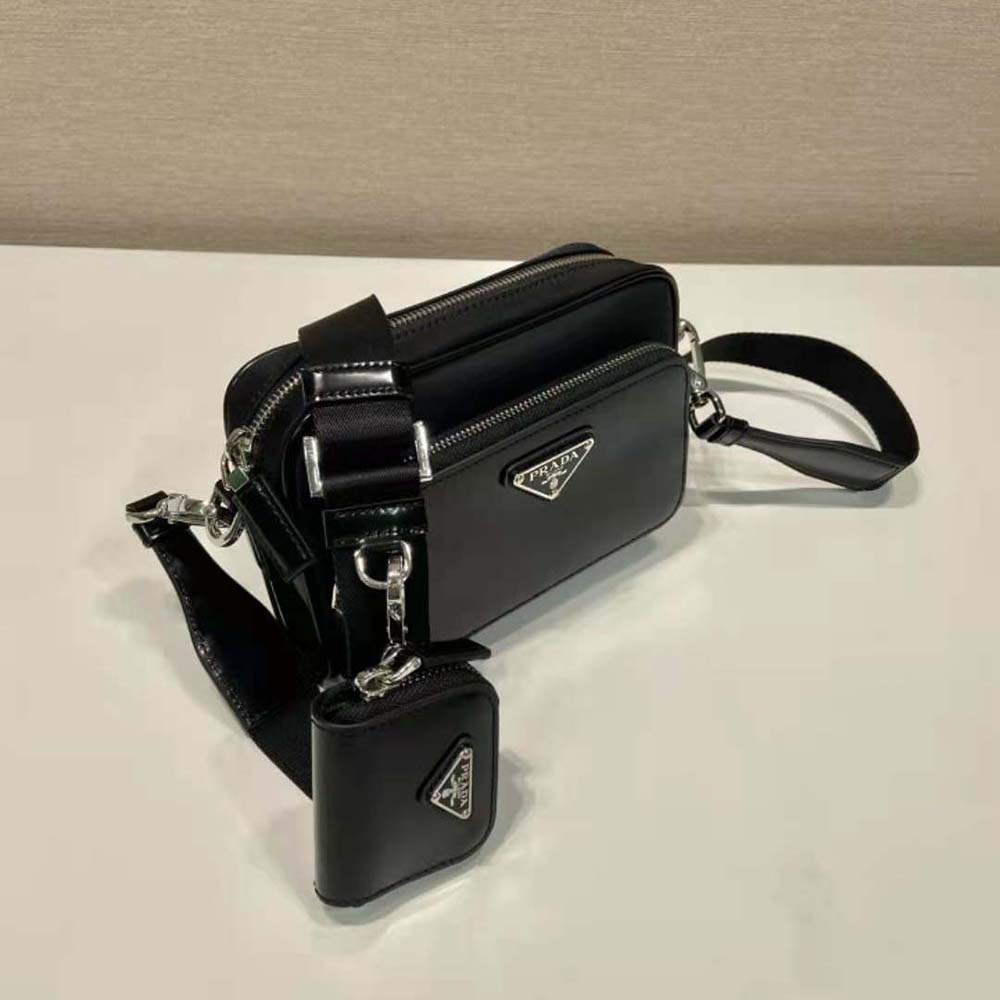 Prada Men Re-Nylon and Brushed Leather Shoulder Bag-Black - image 5
