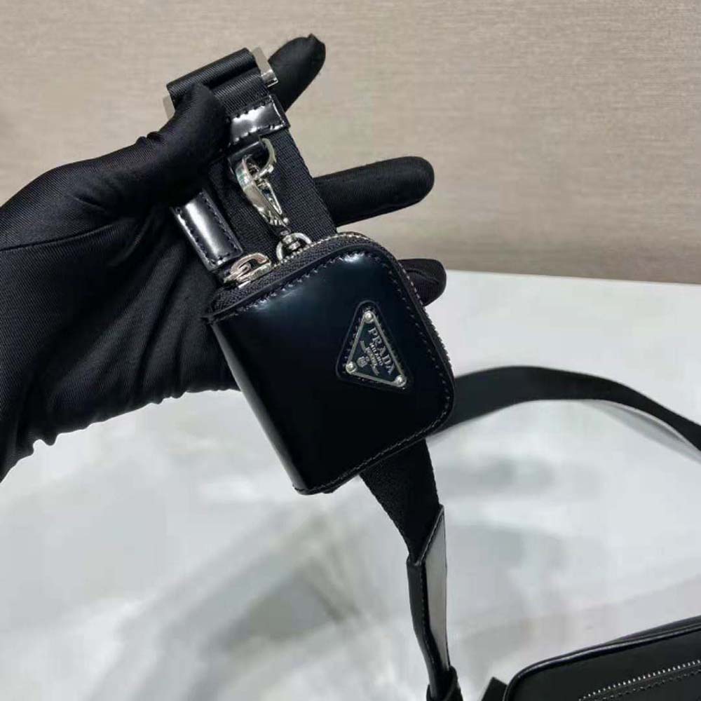 Prada Men Re-Nylon and Brushed Leather Shoulder Bag-Black - image 9