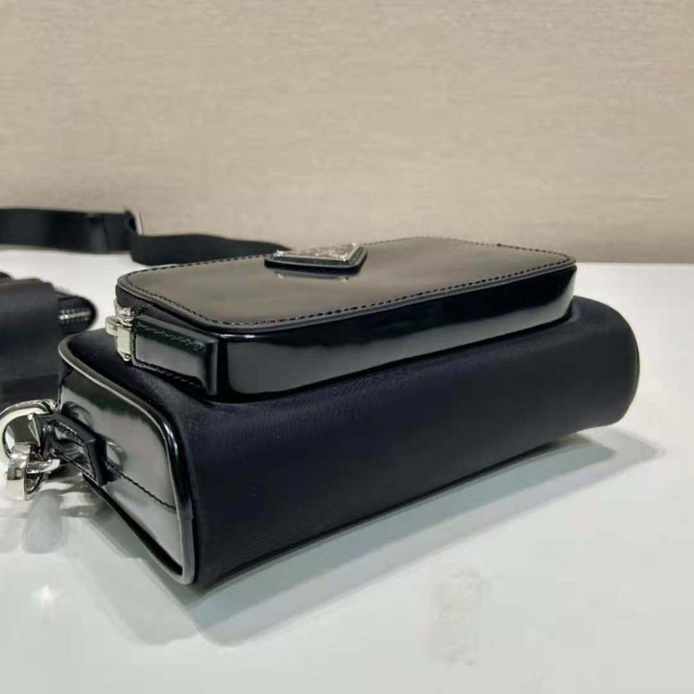 Prada Men Re-Nylon and Brushed Leather Shoulder Bag-Black - image 8