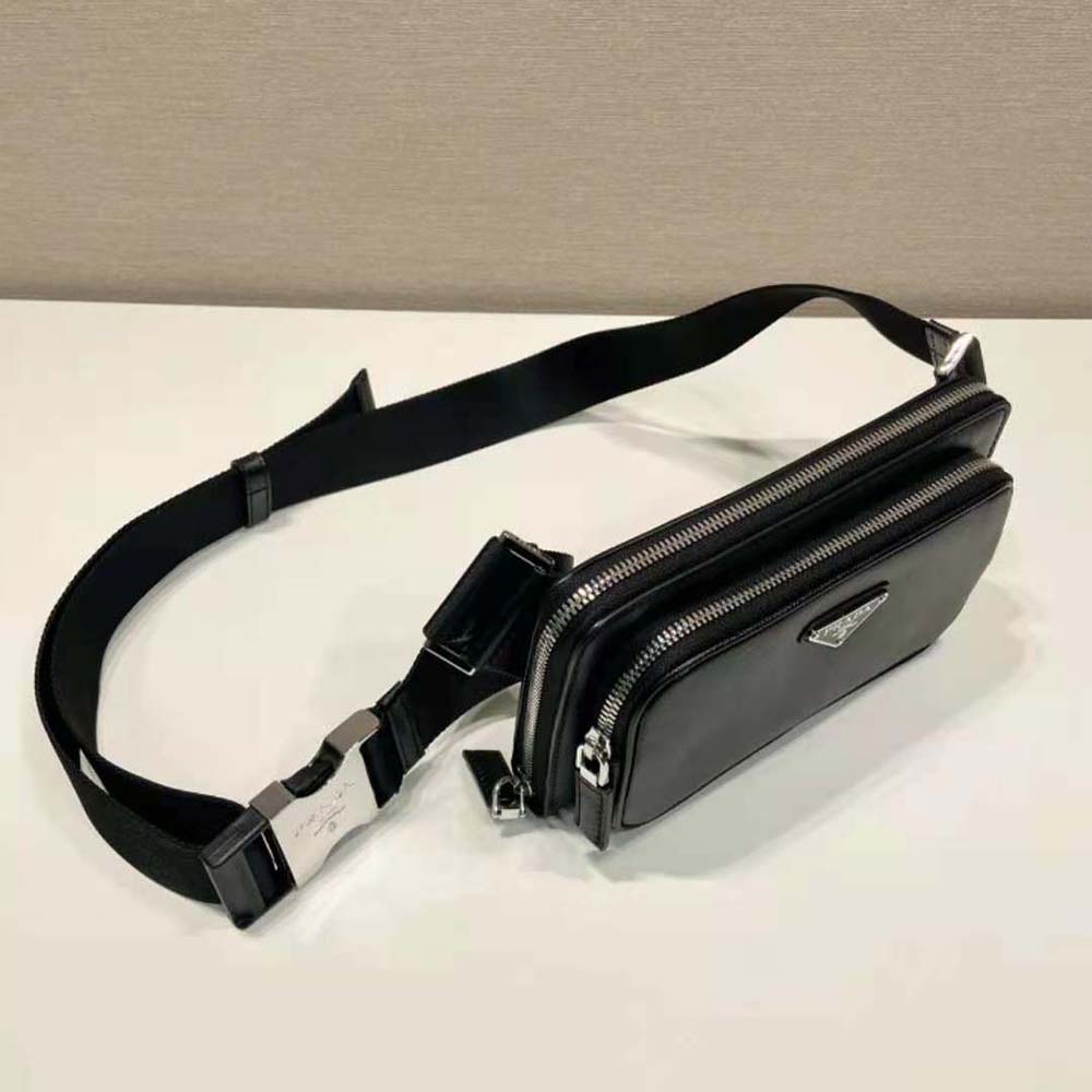 Prada Men Saffiano Leather Belt Bag-Black - image 7