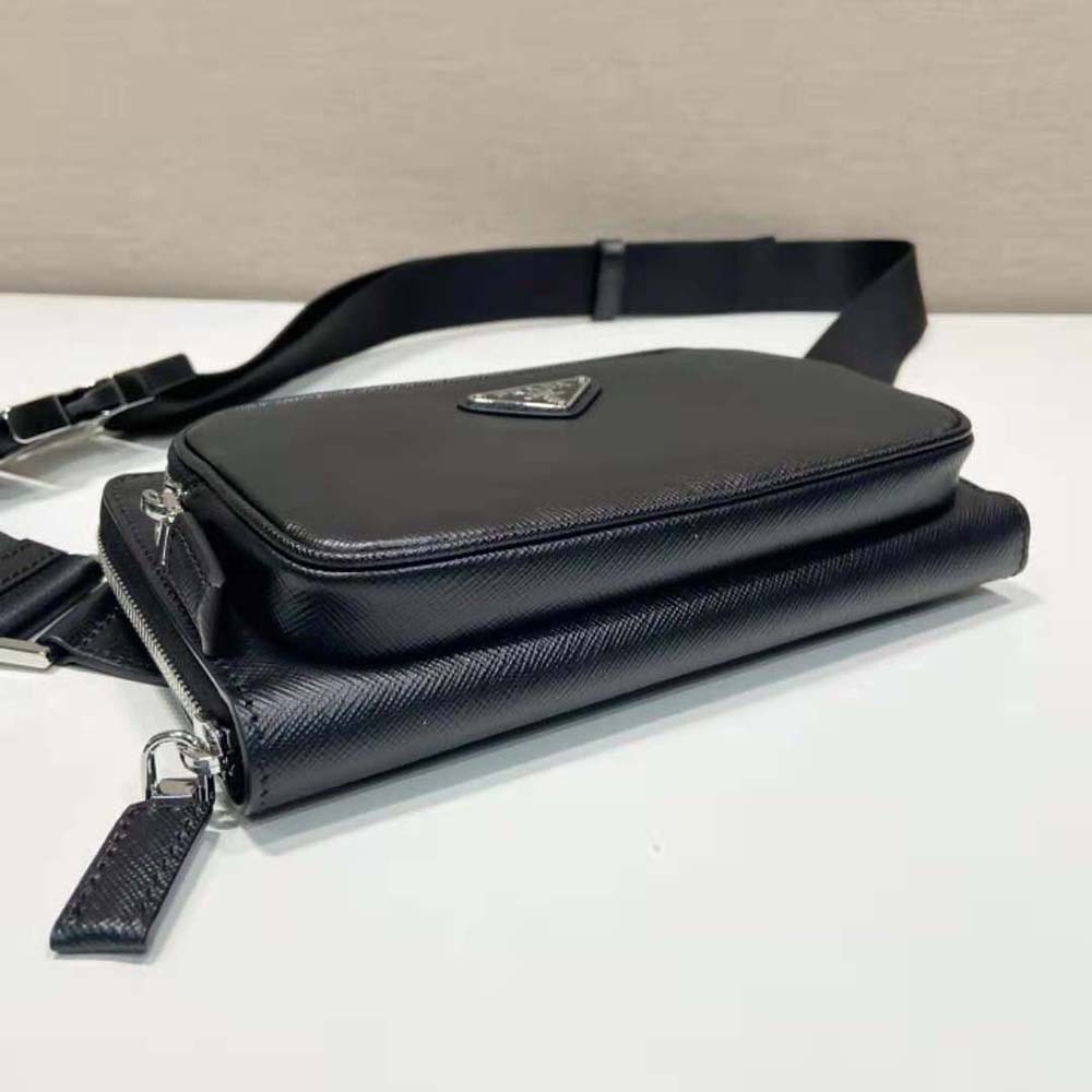 Prada Men Saffiano Leather Belt Bag-Black - image 6