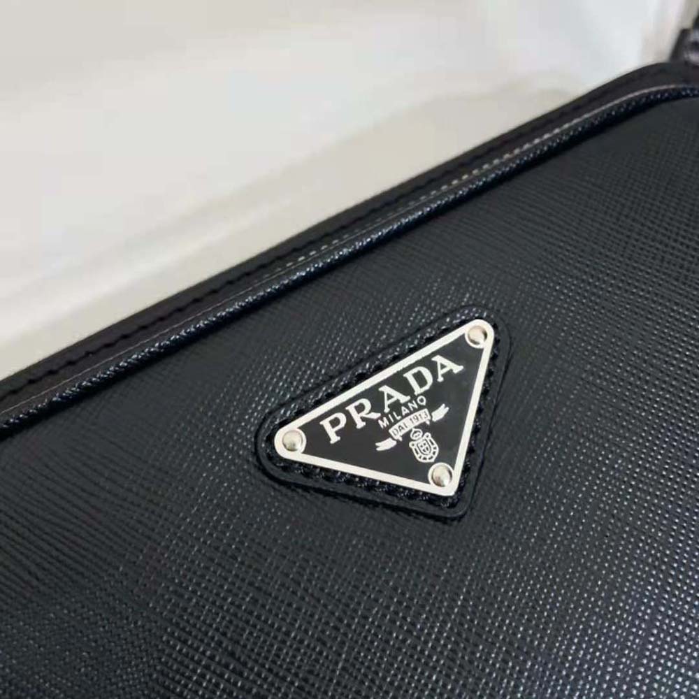 Prada Men Saffiano Leather Belt Bag-Black - image 9