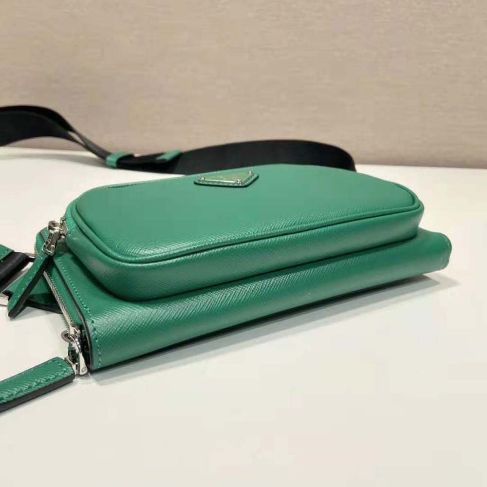 Prada Men Saffiano Leather Belt Bag-Green - image 7