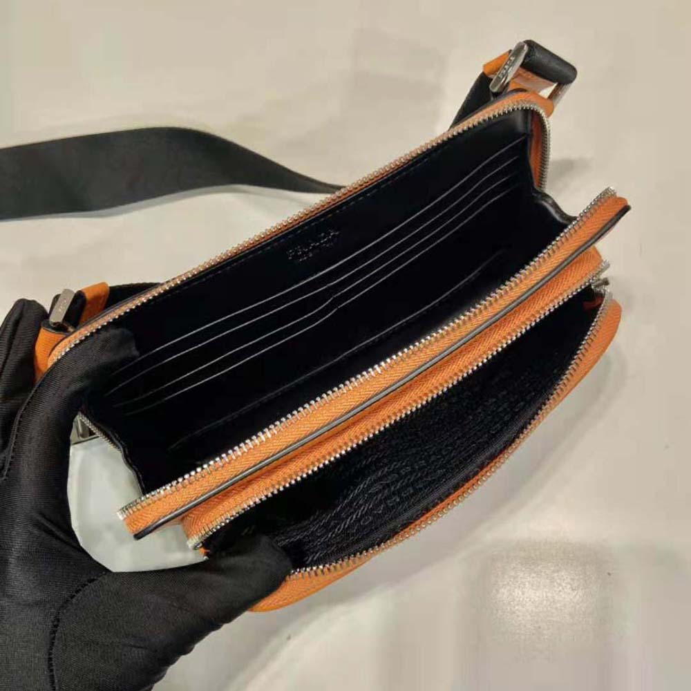Prada Men Saffiano Leather Belt Bag-Orange - image 8