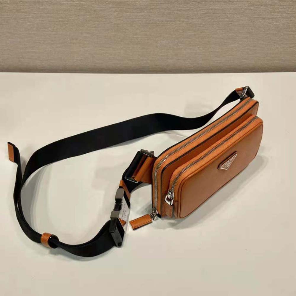 Prada Men Saffiano Leather Belt Bag-Orange - image 6