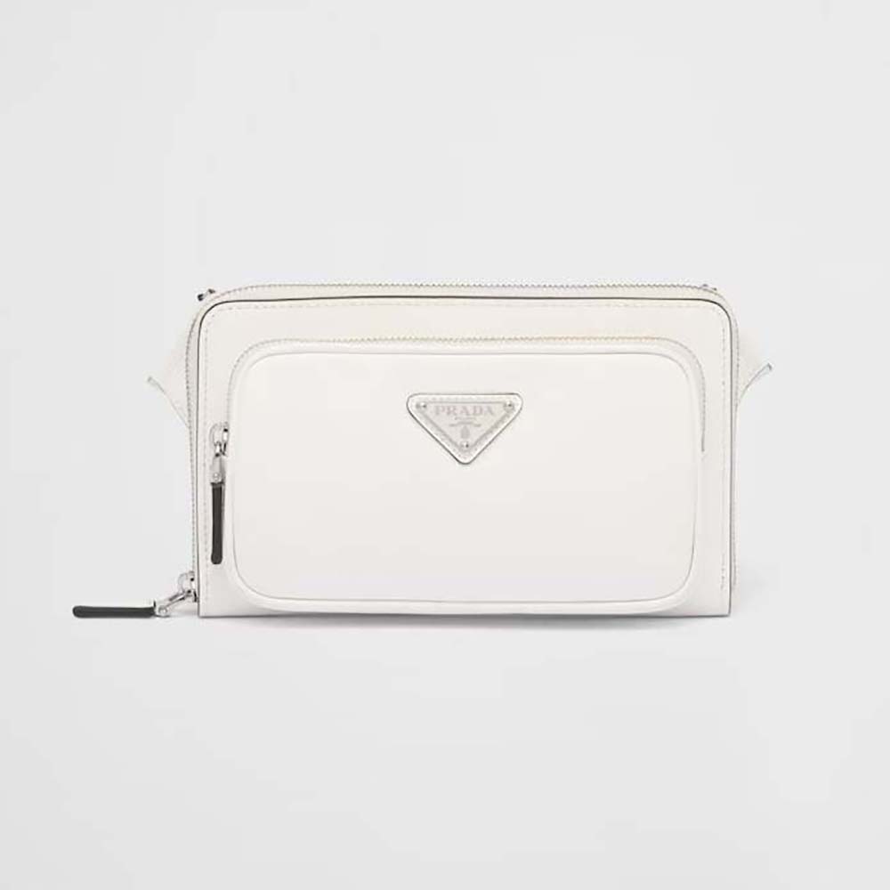Prada Men Saffiano Leather Belt Bag-White