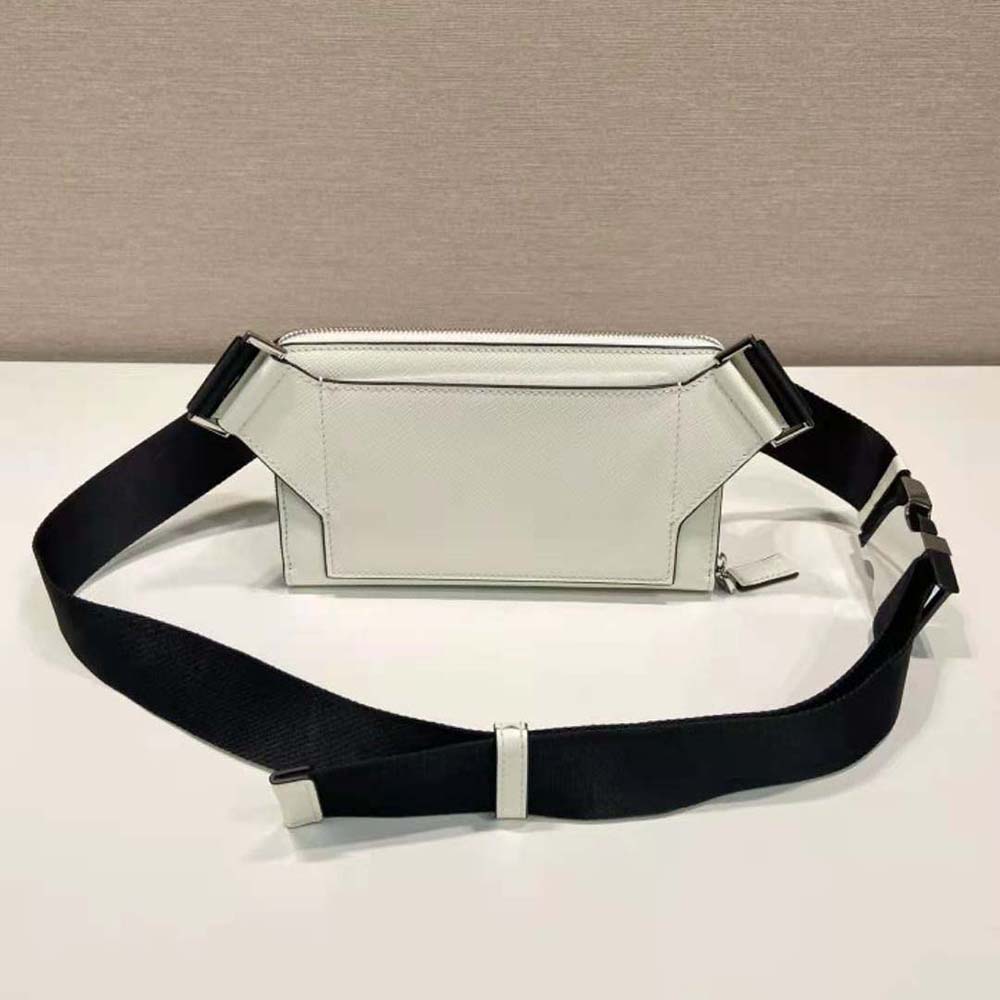 Prada Men Saffiano Leather Belt Bag-White - image 4