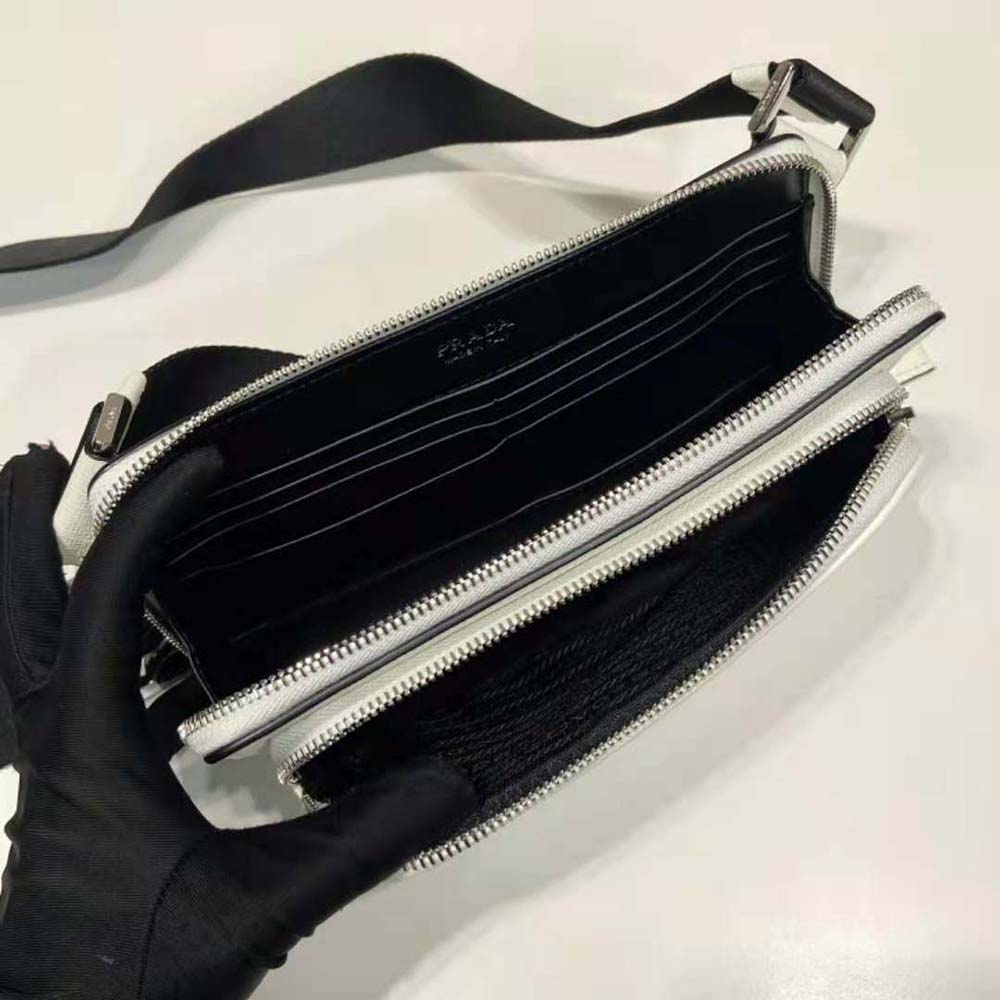Prada Men Saffiano Leather Belt Bag-White - image 8