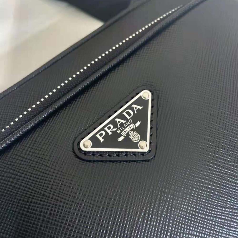 Prada Men Saffiano Leather Shoulder Bag-Black - image 9