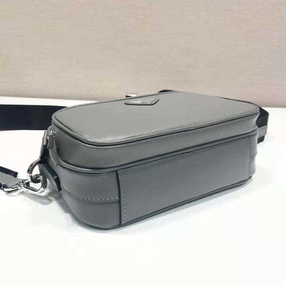 Prada Men Saffiano Leather Shoulder Bag-Gray - image 5