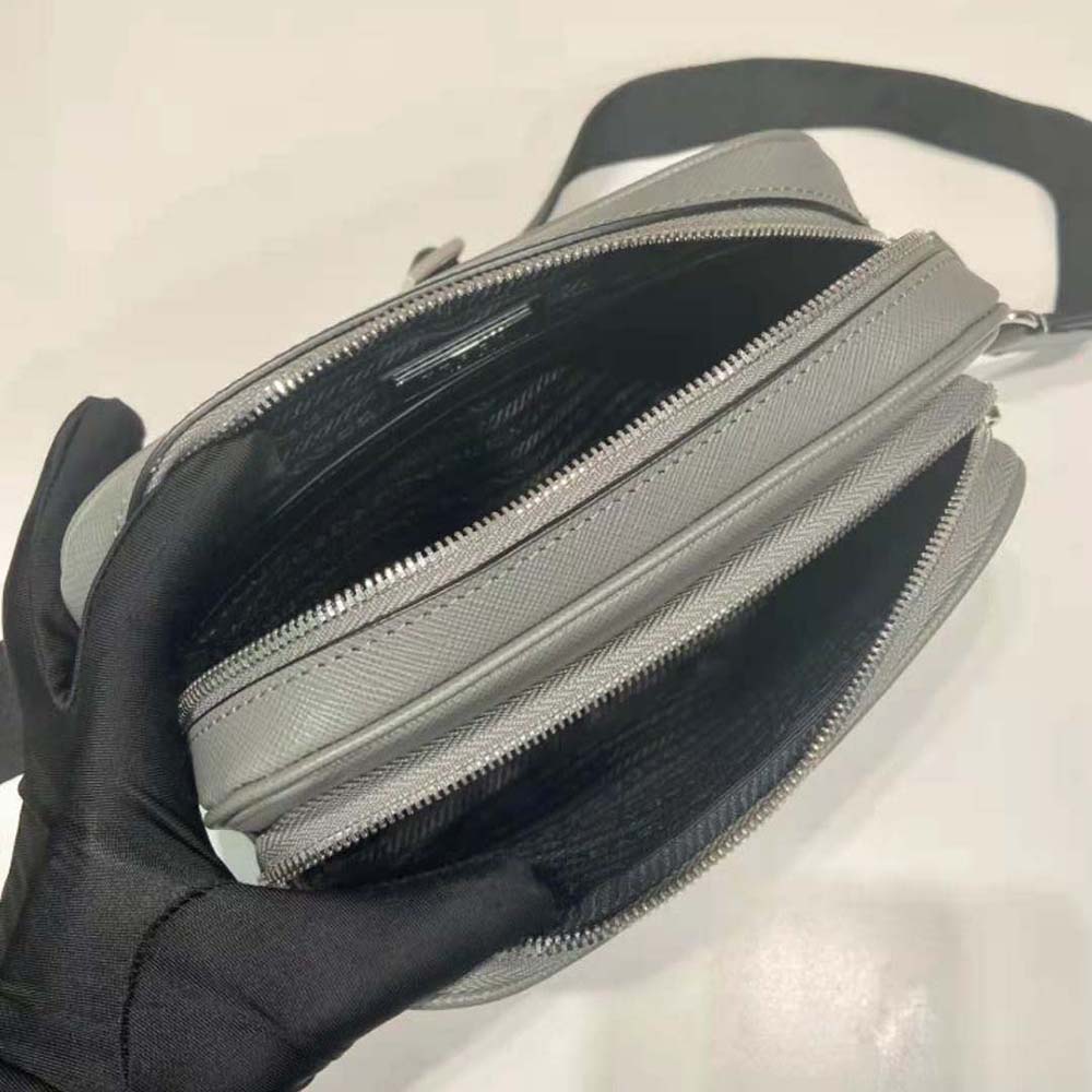 Prada Men Saffiano Leather Shoulder Bag-Gray - image 8