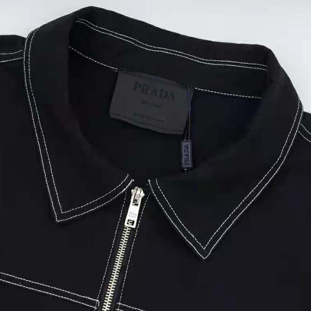 Prada Women Technical Fabric Blouson Jacket-Black - image 9