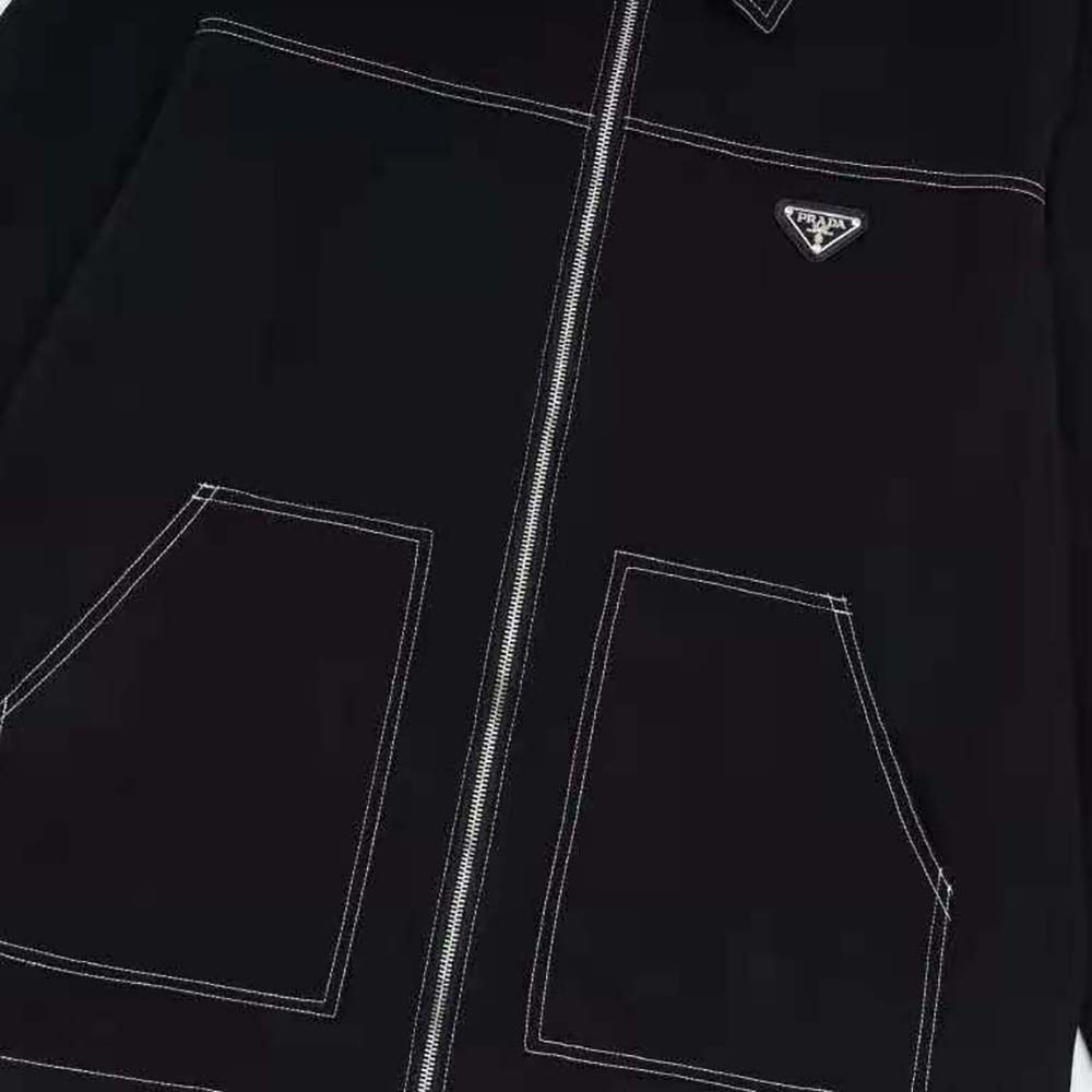 Prada Women Technical Fabric Blouson Jacket-Black - image 6