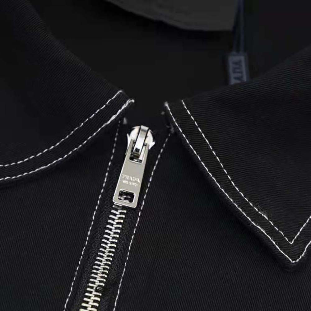 Prada Women Technical Fabric Blouson Jacket-Black - image 5