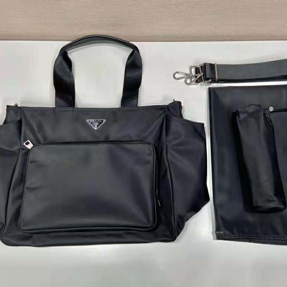 Prada Unisex Re-Nylon Baby Bag with Triangle Logo-Black - image 7