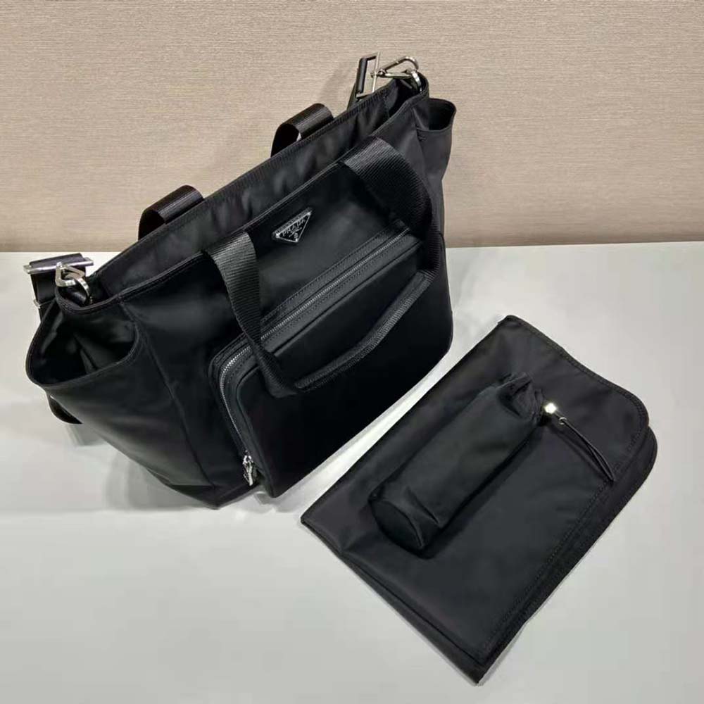 Prada Unisex Re-Nylon Baby Bag with Triangle Logo-Black - image 6