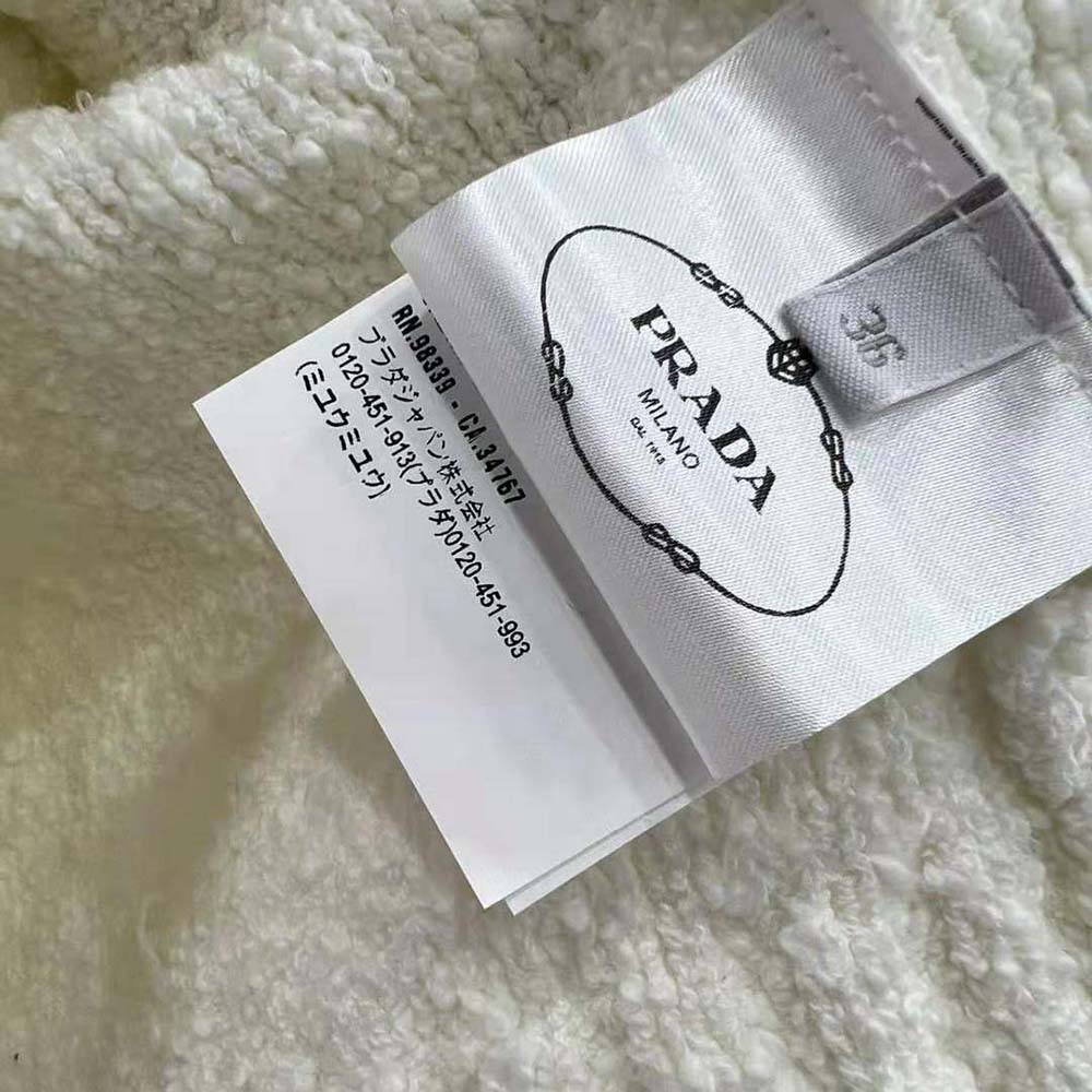 Prada Women Bouclé Mohair Cardigan-White - image 7
