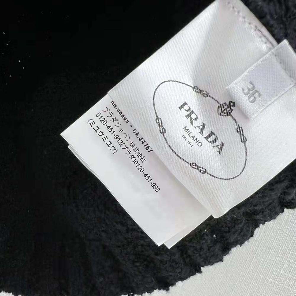 Prada Women Bouclé Mohair Miniskirt-Black - image 8