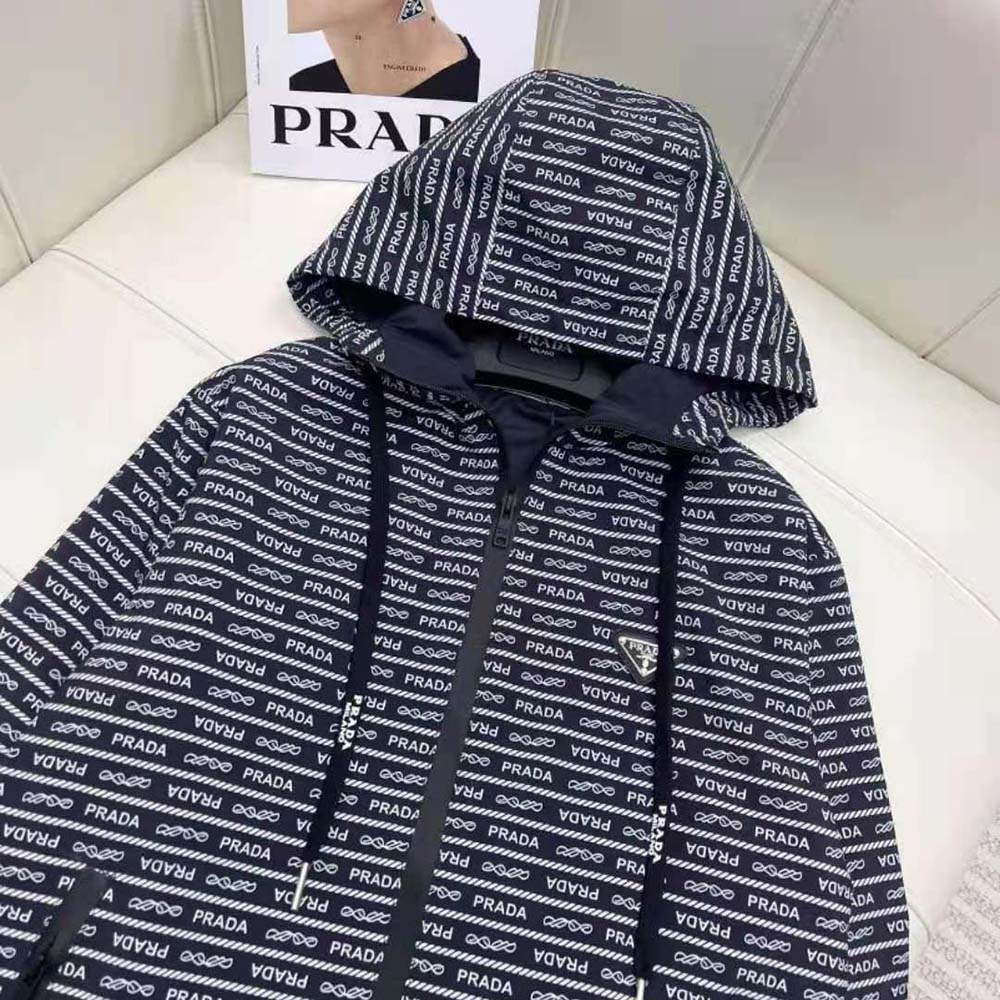 Prada Men Nylon Blouson Jacket-Blue/White - image 6