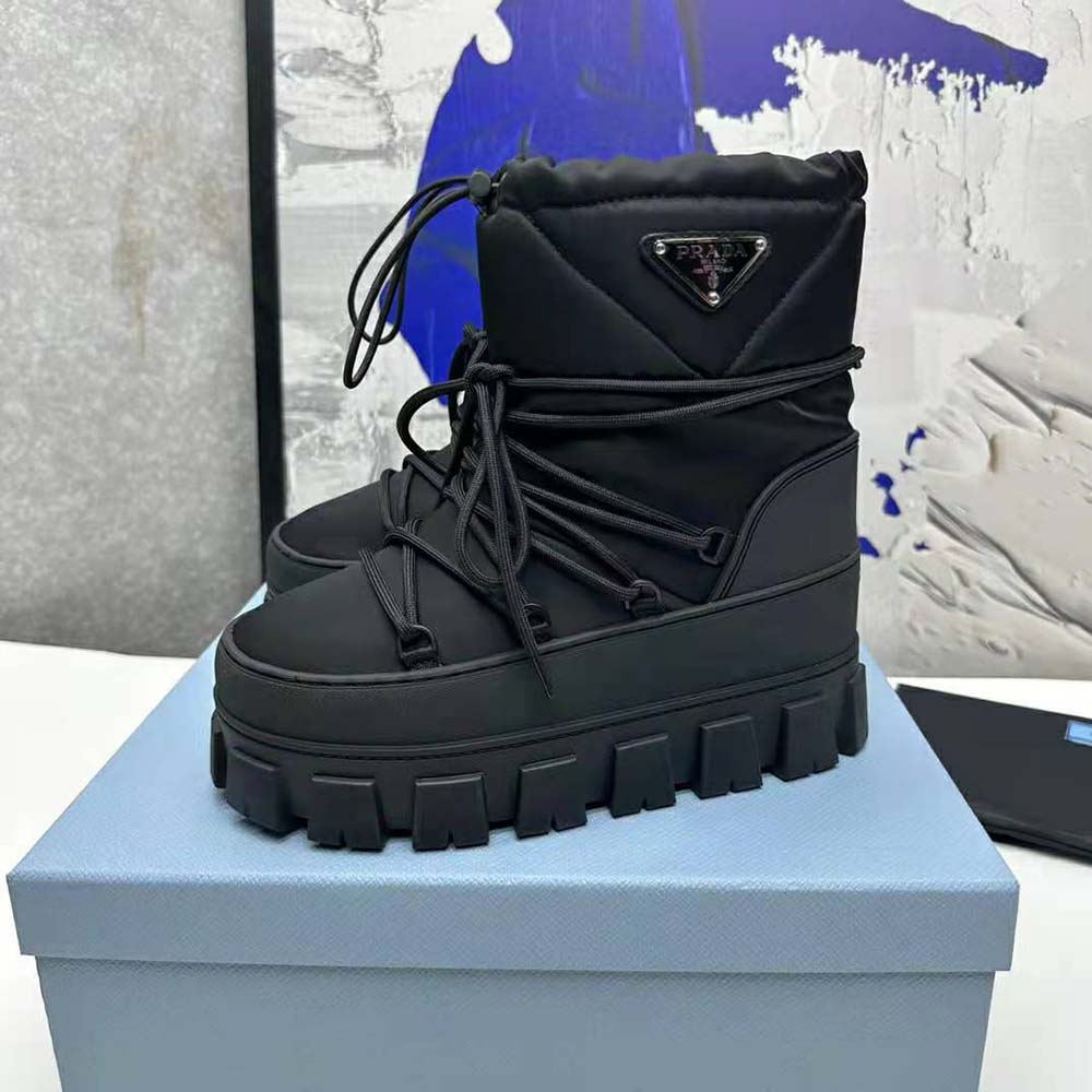 Prada Women Nylon Gabardine Après-ski Boots-Black - image 5