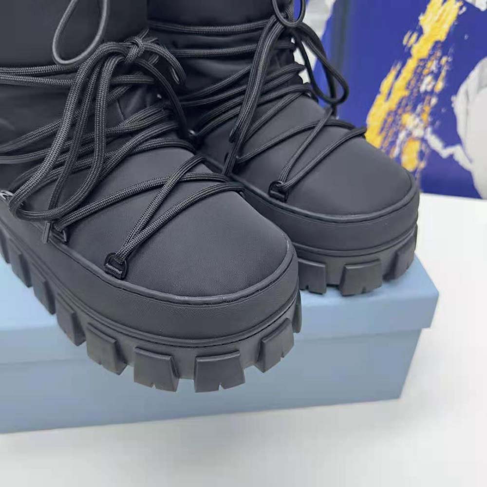 Prada Women Nylon Gabardine Après-ski Boots-Black - image 8