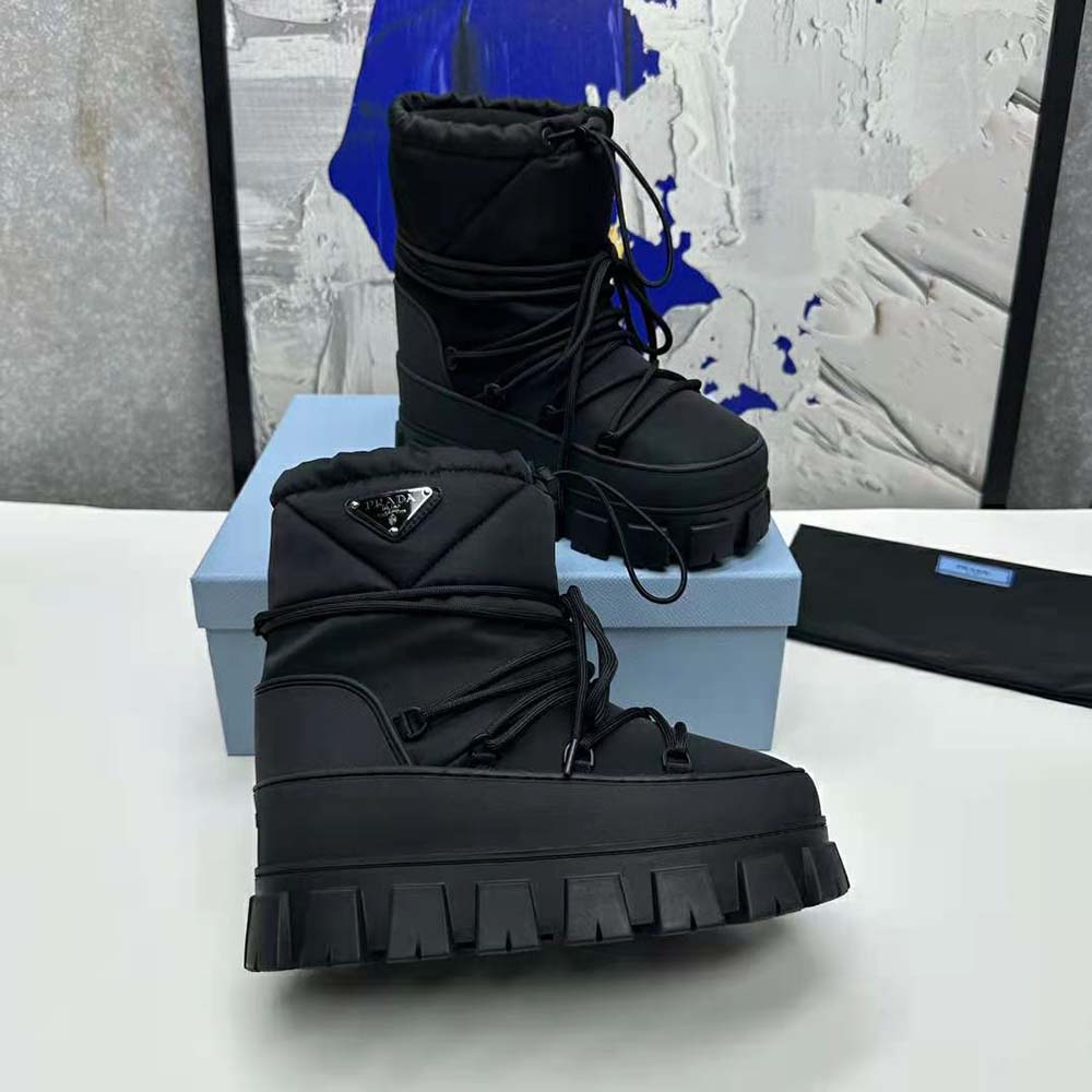 Prada Women Nylon Gabardine Après-ski Boots-Black - image 7