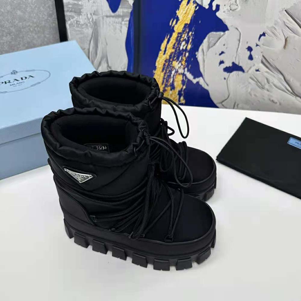 Prada Women Nylon Gabardine Après-ski Boots-Black - image 6