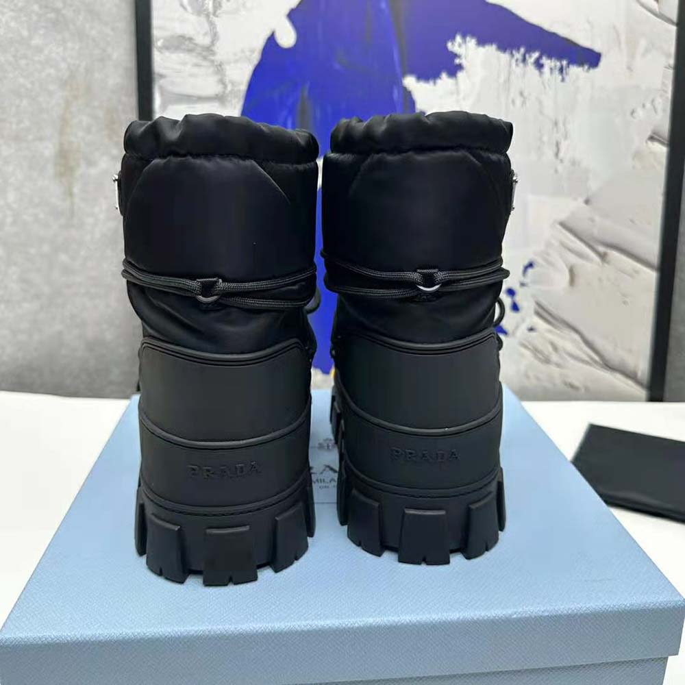 Prada Women Nylon Gabardine Après-ski Boots-Black - image 9
