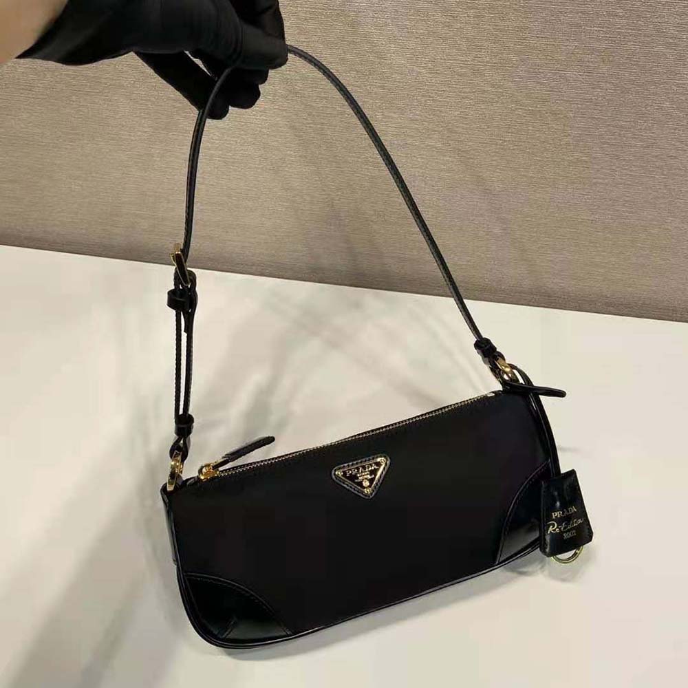 Prada Women Re-Edition 2002 Re-Nylon and Brushed Leather Shoulder Bag-Black - image 4